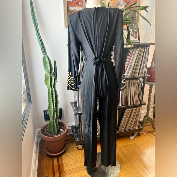 One piece navy and gold nautical, androgenous, jumpsuit size 6 made in USA - Picture 4 of 8